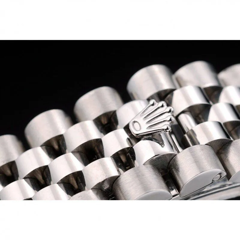 DateJust Stainless Steel Ribbed Bezel Flower Silver Dial 41983