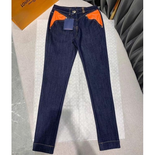 Louis Vuitton Denim Pants With Leather Patch 1A4YLX