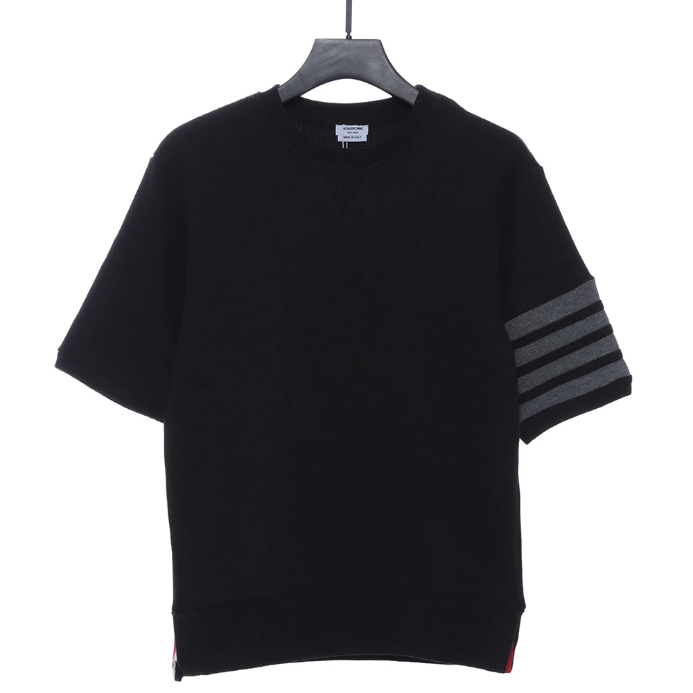 Waffle Crew Neck T-Shirt (Black / White/ Grey)
