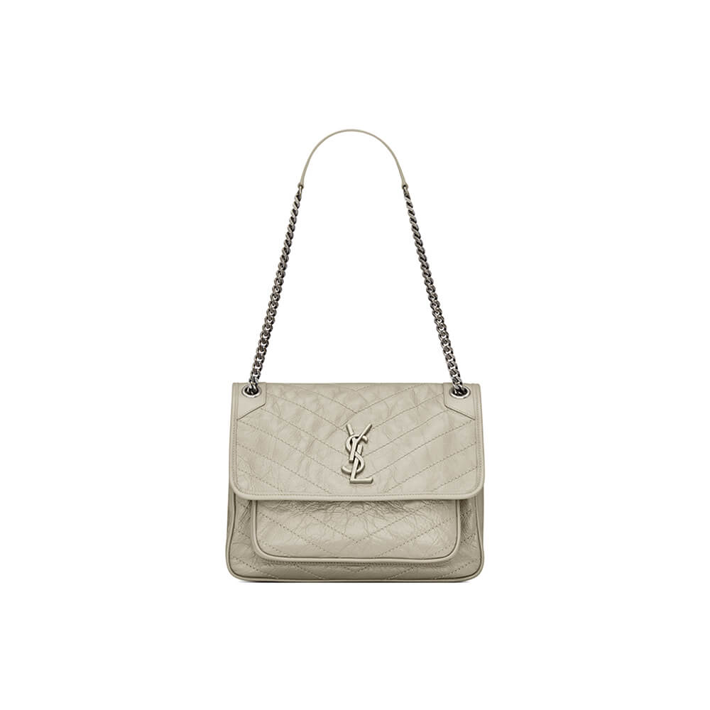 YSL SAINT LAURENT NIKI MEDIUM IN CRINKLED VINTAGE LEATHER