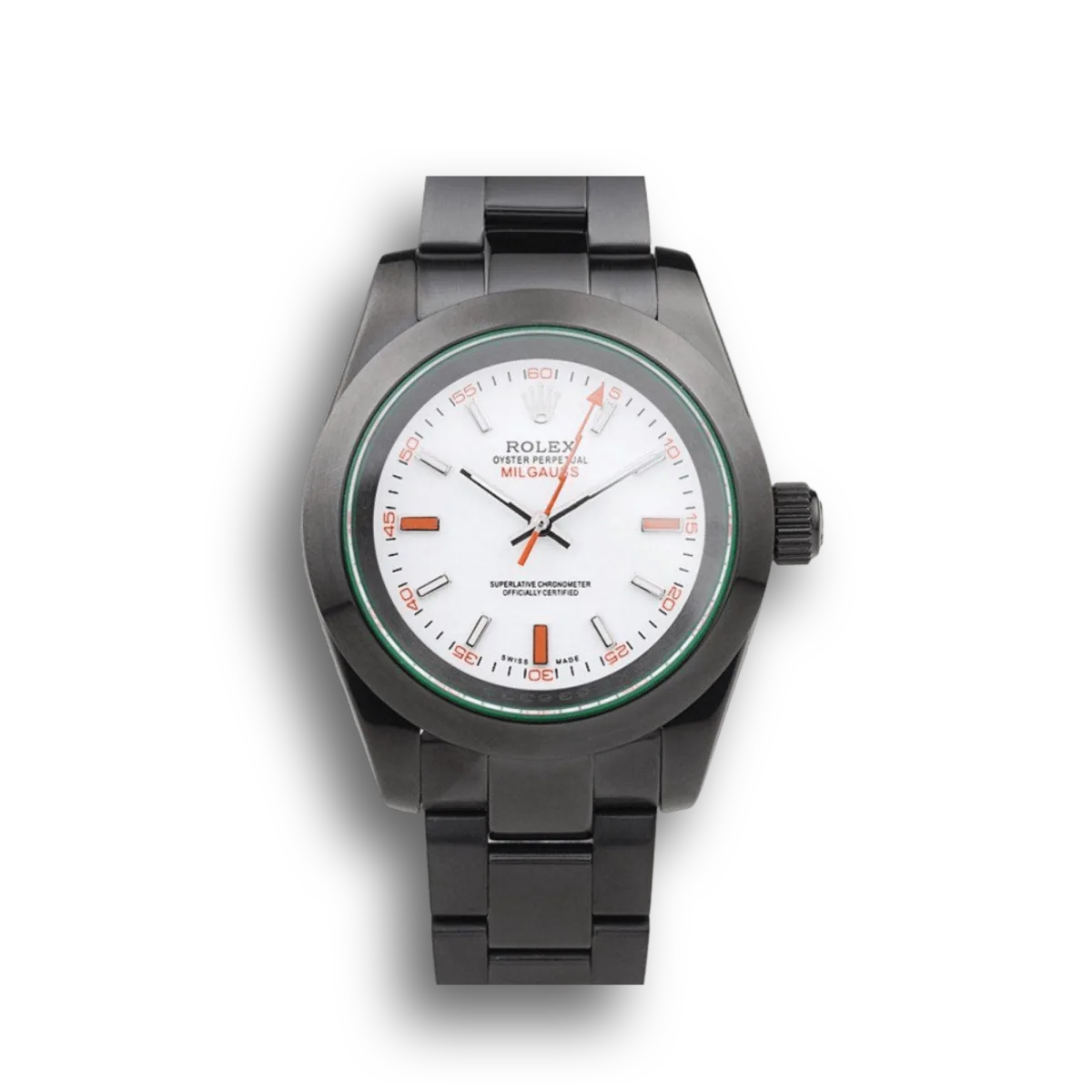 Milgauss Pro-Hunter Tinted Green Saphire White Dial PR116610