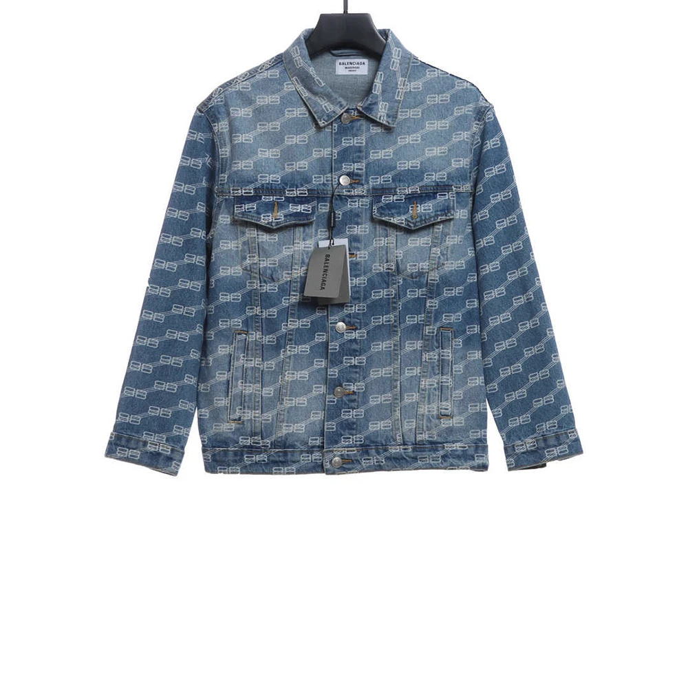 Full Print Double B Presbyopia Denim Jacket