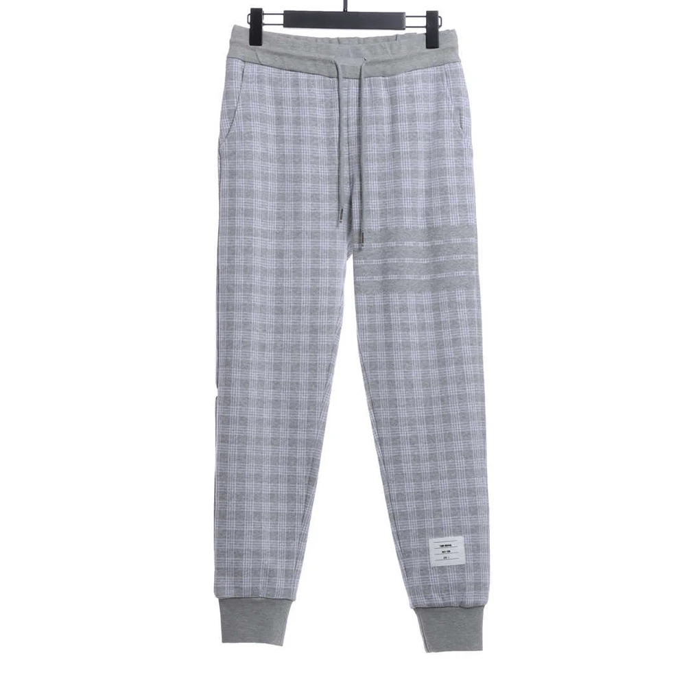Check jacquard trousers (Black / Grey)