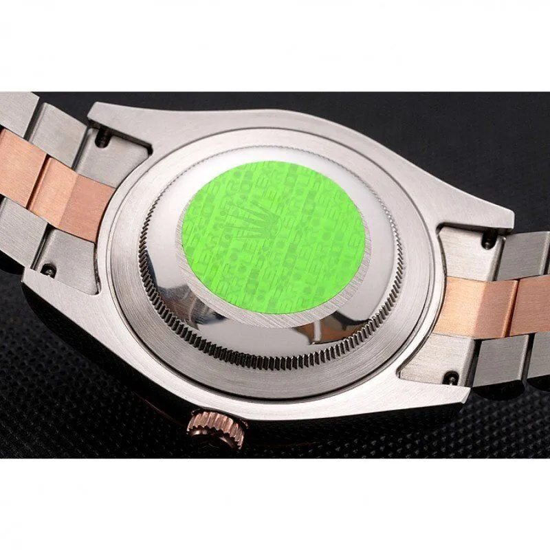 Datejust Rose Gold Dial And Bezel Stainless Steel Case Two Tone Bracelet