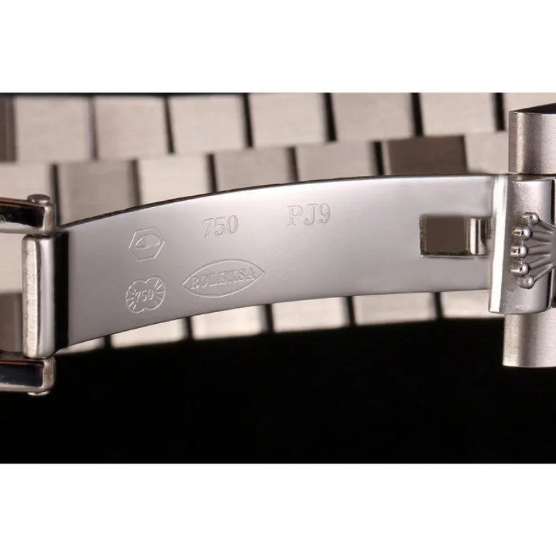 Swiss Day-Date Stainless Steel Bracelet Black Dial 80294