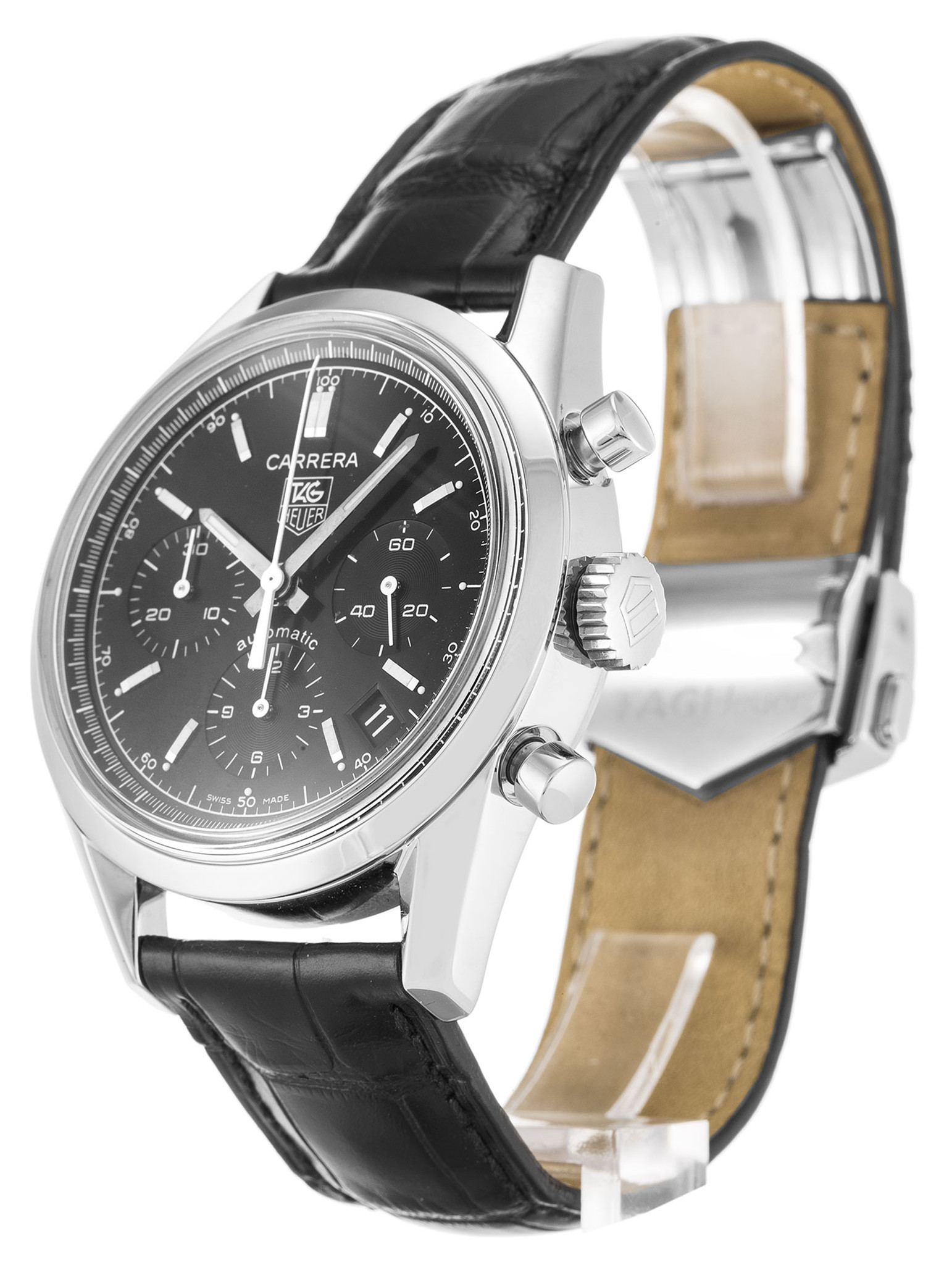 Carrera CV2111.FC6180 Black Dial Stick Markers 37MM
