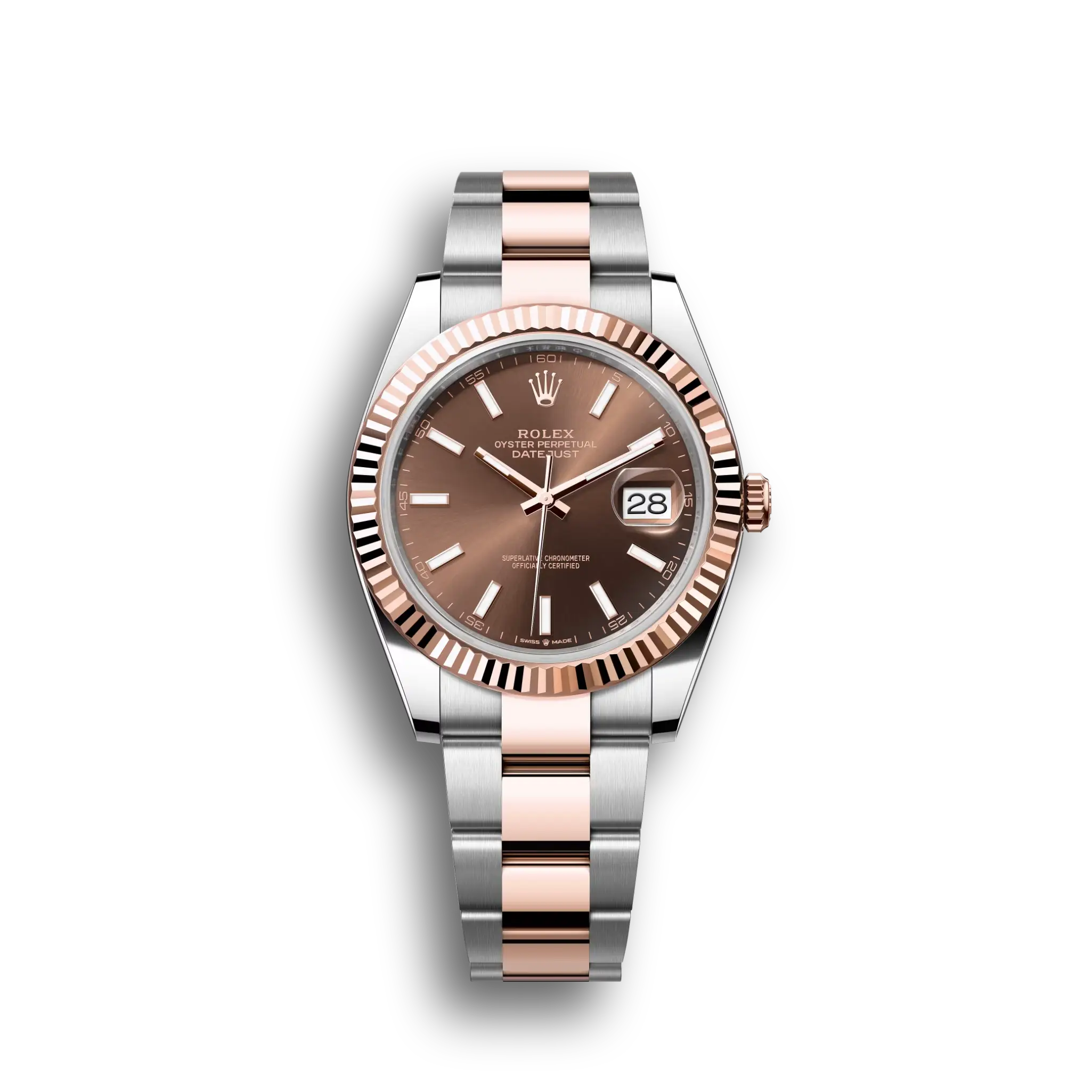 Datejust: Oystersteel and Everose gold, chocolate, m126331-0001