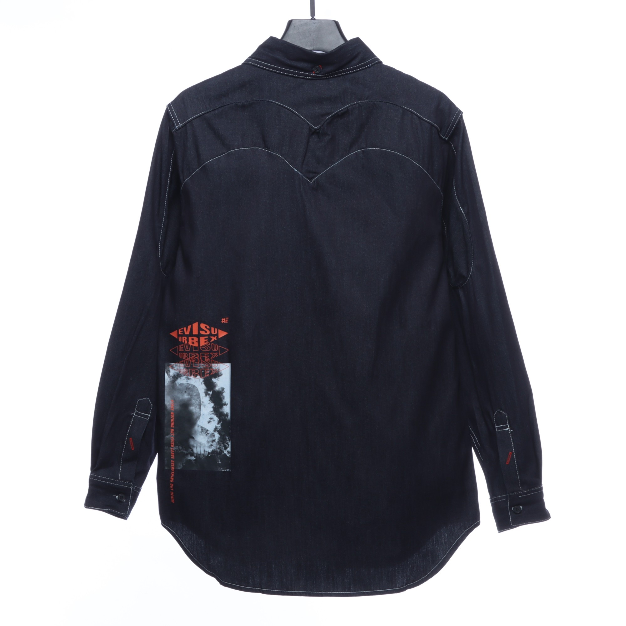 Paneled denim shirt