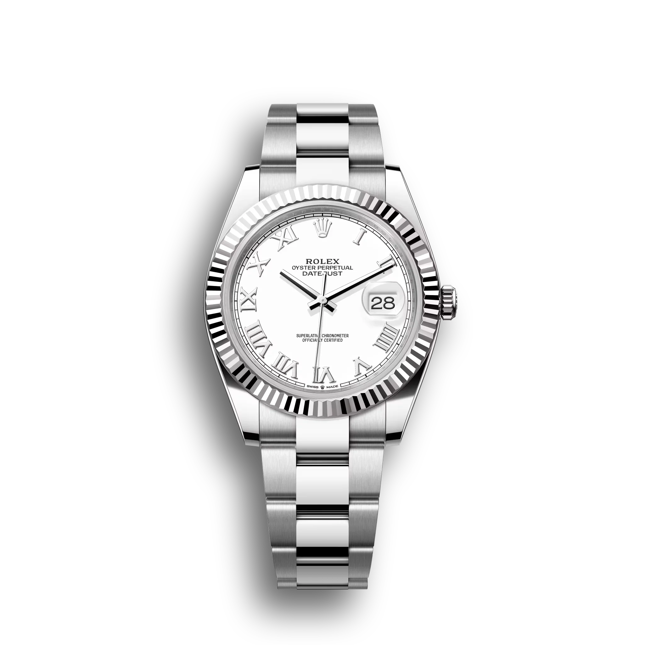 Datejust: Oystersteel and white gold, white dial, Oyster bracelet, m126334-0023
