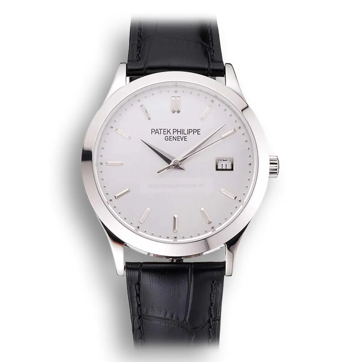 Calatrava Dial White 38 mm, Stainless Steel