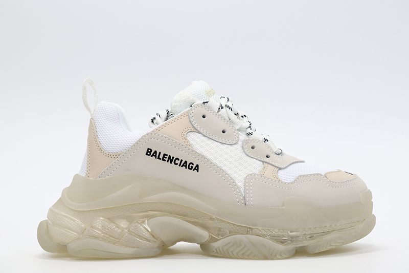 BALENCIAGA TRIPLE S CLEAR SOLE SNEAKER WHITE