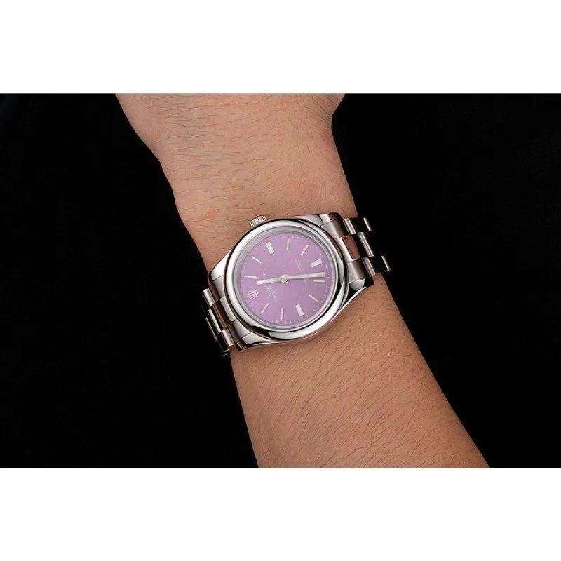 Oyster Perpetual Red Grape Dial Stainless Steel Case And Bracelet