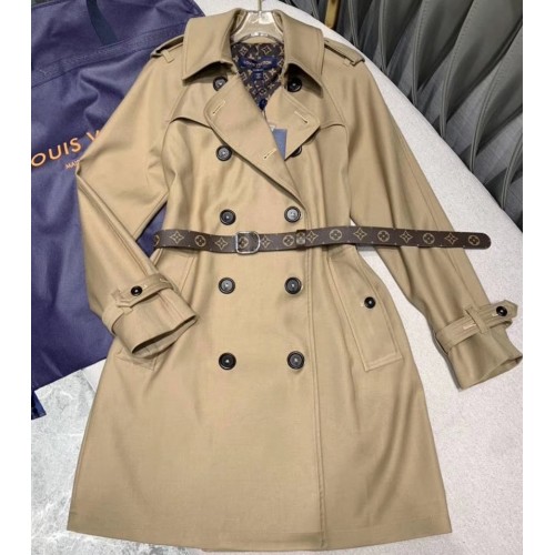 Louis Vuitton Belted Coat Beige