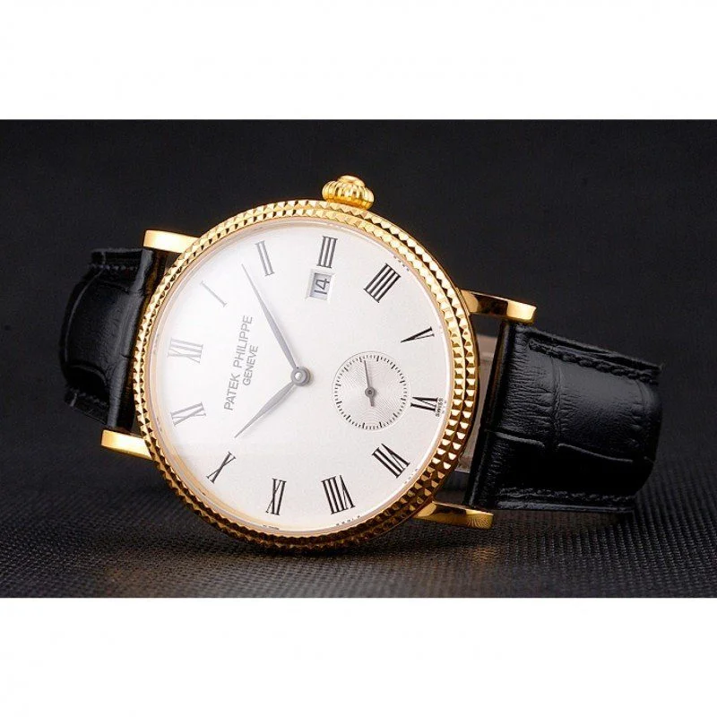 Calatrava Dial White 38 mm, Yellow Gold Plated