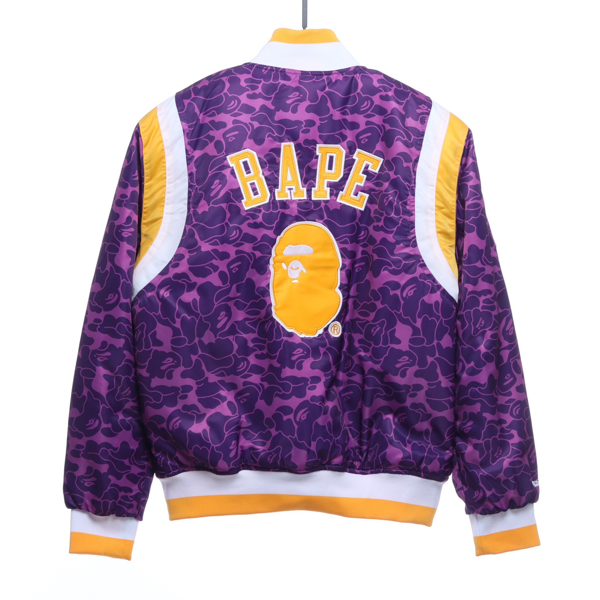 Embroidered camouflage baseball jacket