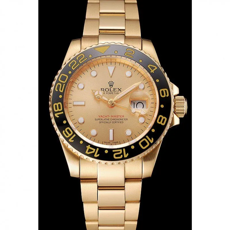 Swiss GMT Master II Gold Dial Black Bezel Gold Case And Bracelet 1453749