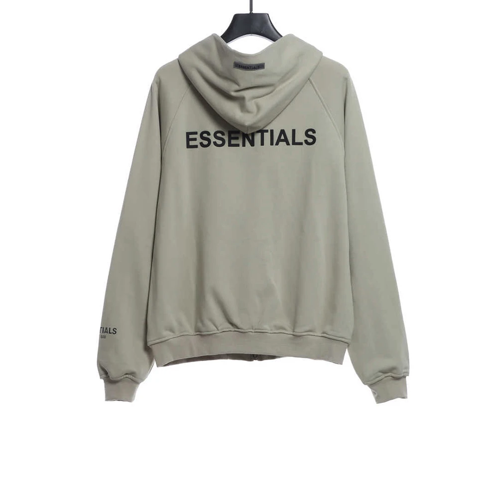 Back Silicone Letter Zip Hoodie(Black / White /Green / Brown/ Grey / Yellow)