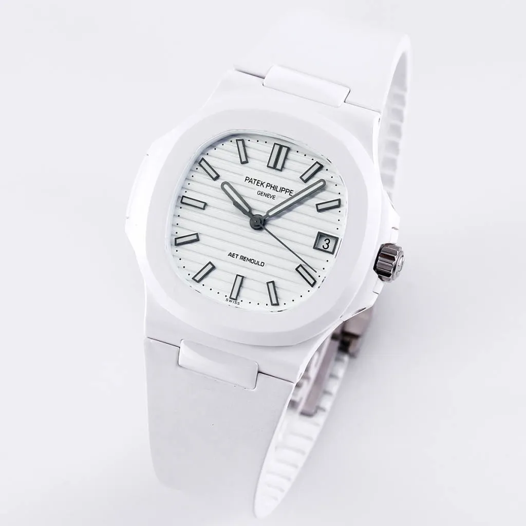 Nautilus 5711/1A-018  40 mm, Rubber Strap White Dial