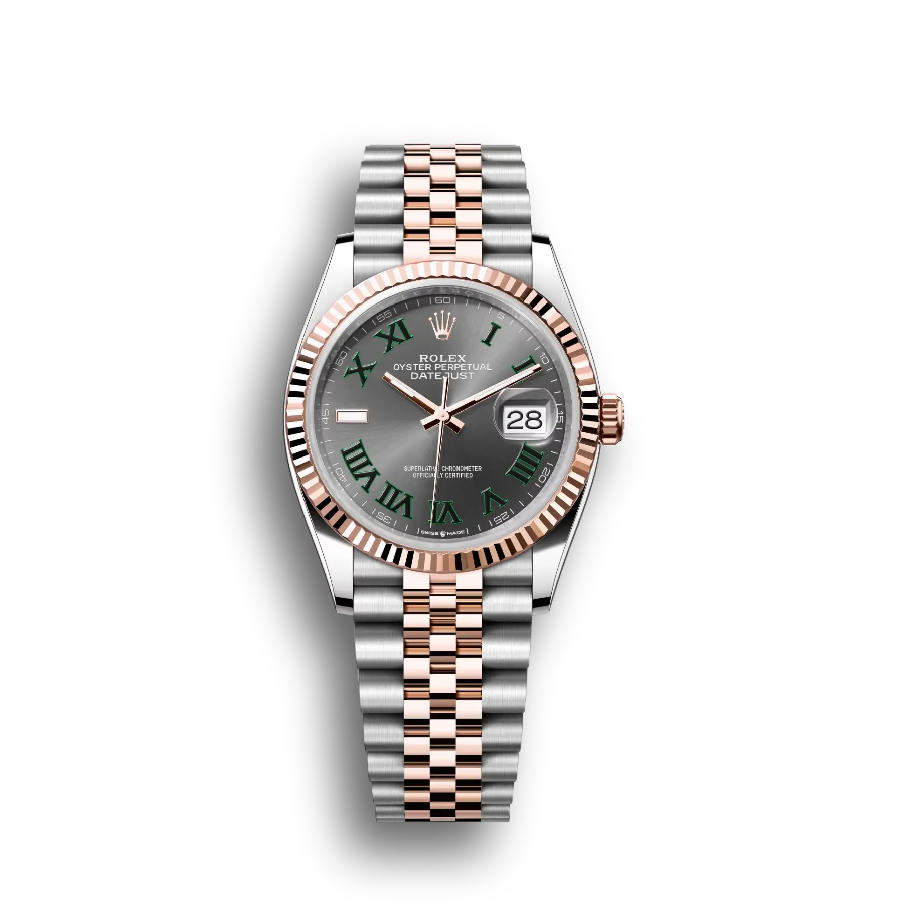Datejust: Oystersteel and Everose gold, slate, m126231-0029