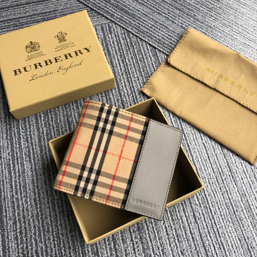 New Replcia Burberry Small Scale Check International Bifold Wallet Grey