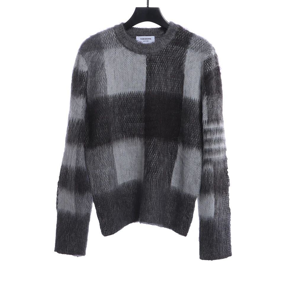 Plaid mohair sweater