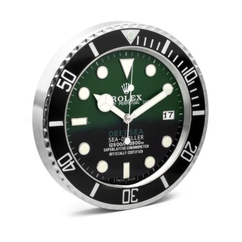 deepsea wall clock i green black sea dweller