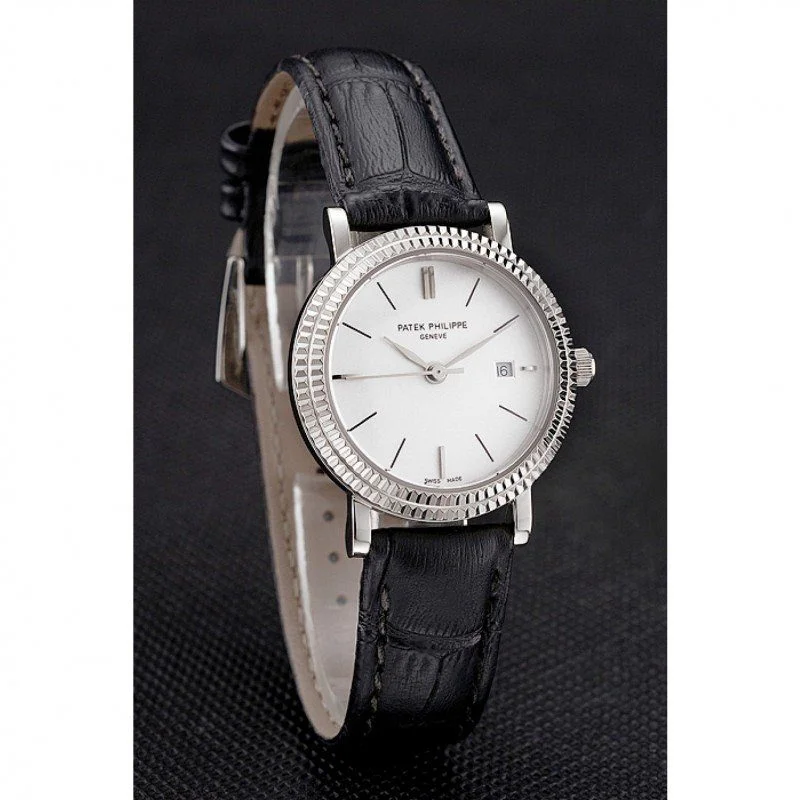 Calatrava Double Ribbed Dial 28 mm, Stainless Steel