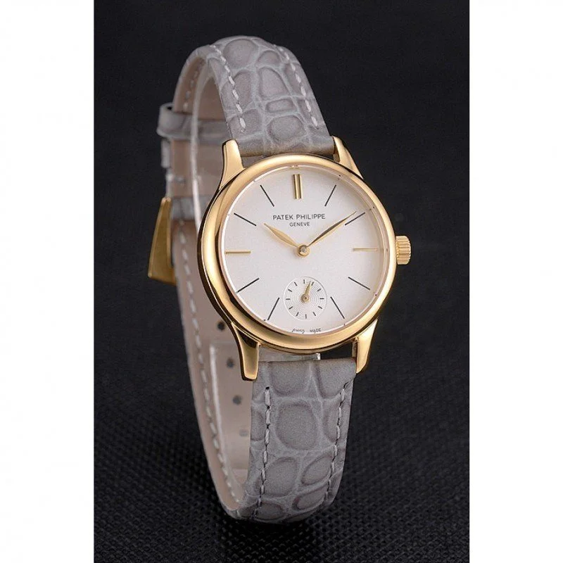 Calatrava Dial White 28 mm, Yellow Gold Plated