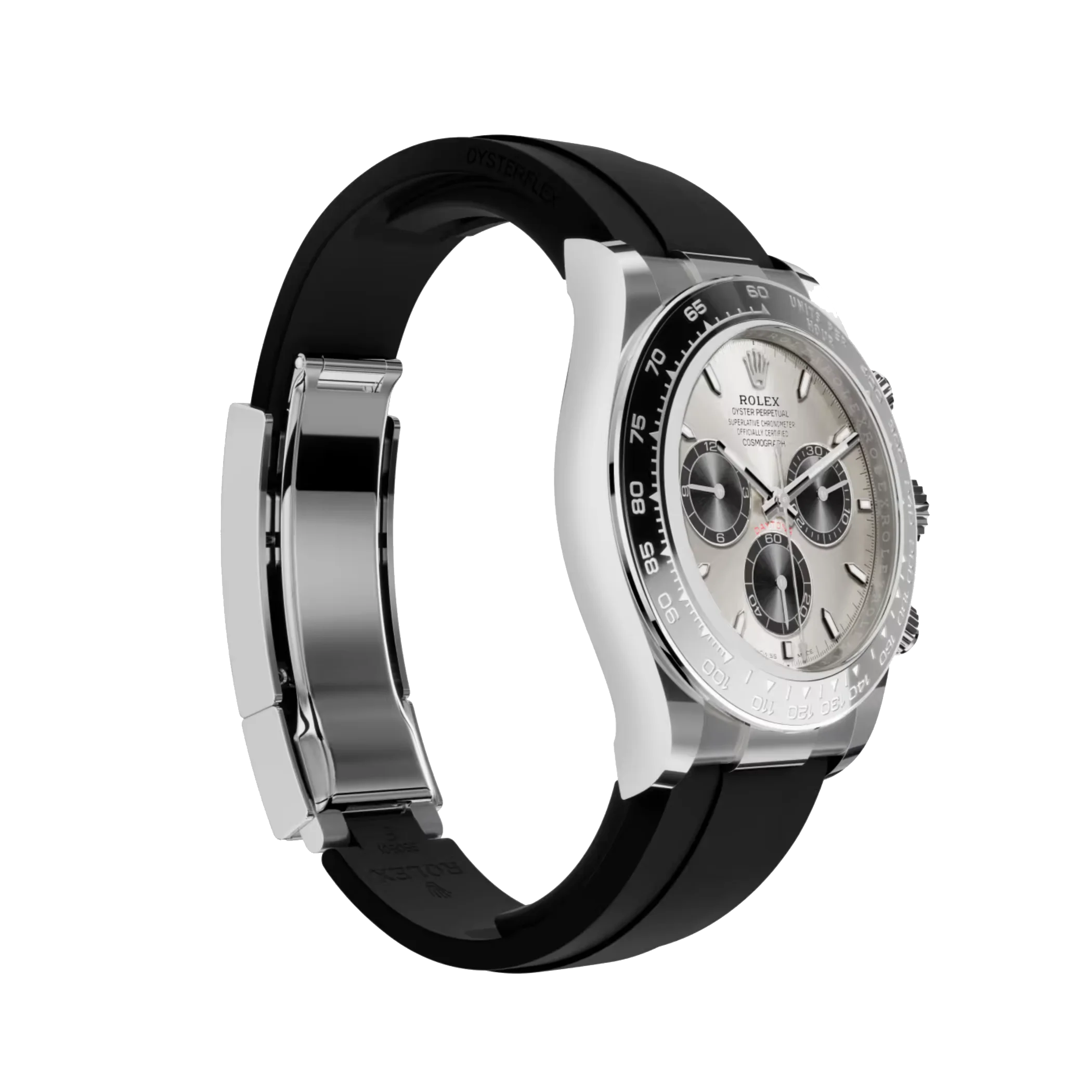 Daytona Cosmograph: Oyster, White gold, Steel and bright black dial, m126519ln-0006