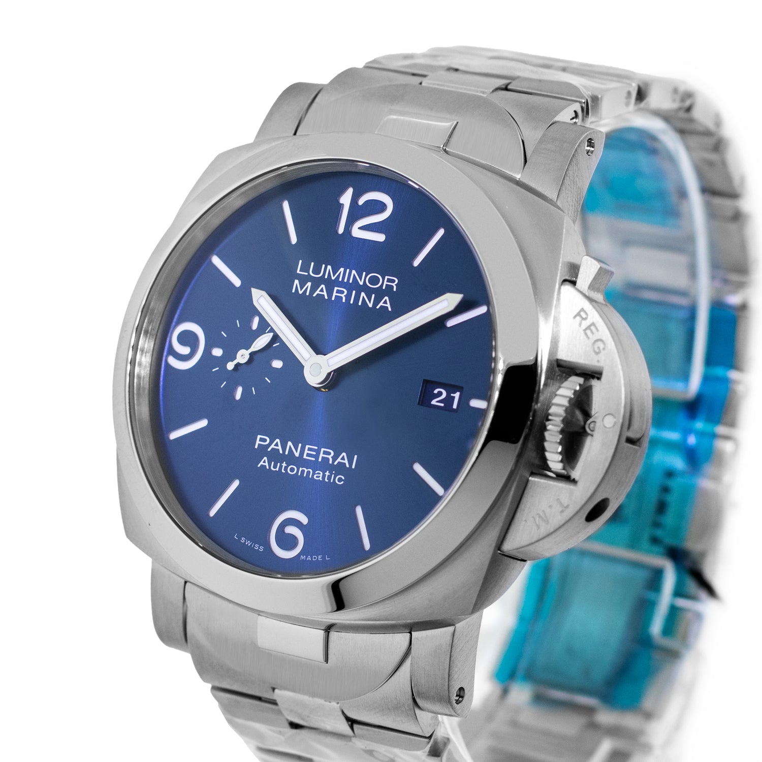 Luminor Marina Specchio Steel Blue Arabic 44mm PAM01316
