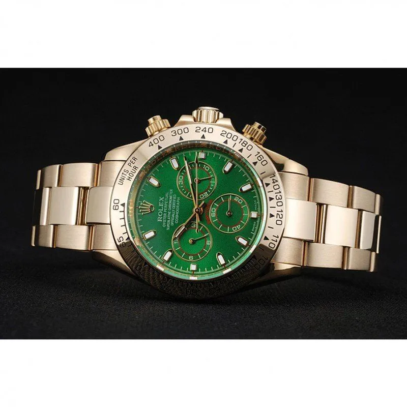 Cosmograph Daytona Green Dial Rose Gold Case And Bracelet 1454244