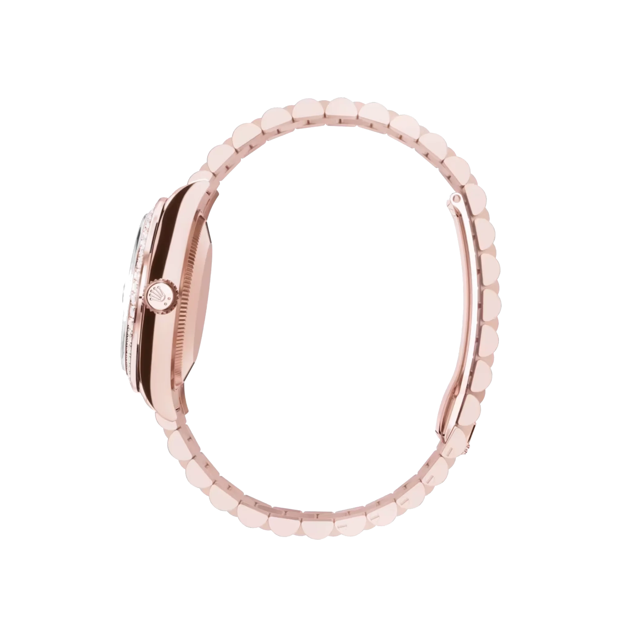 Datejust: Everose gold, rosé colour, diamond-set dial, President bracelet, m278285rbr-0025