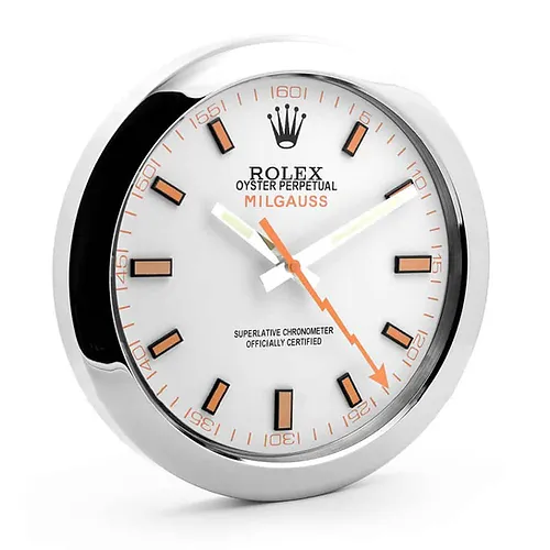 milgauss series silver white wall clock