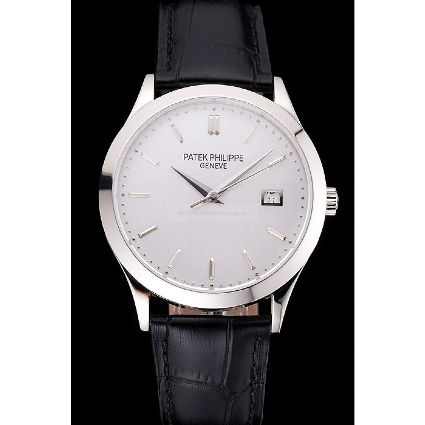 Calatrava Dial White 38 mm, Stainless Steel