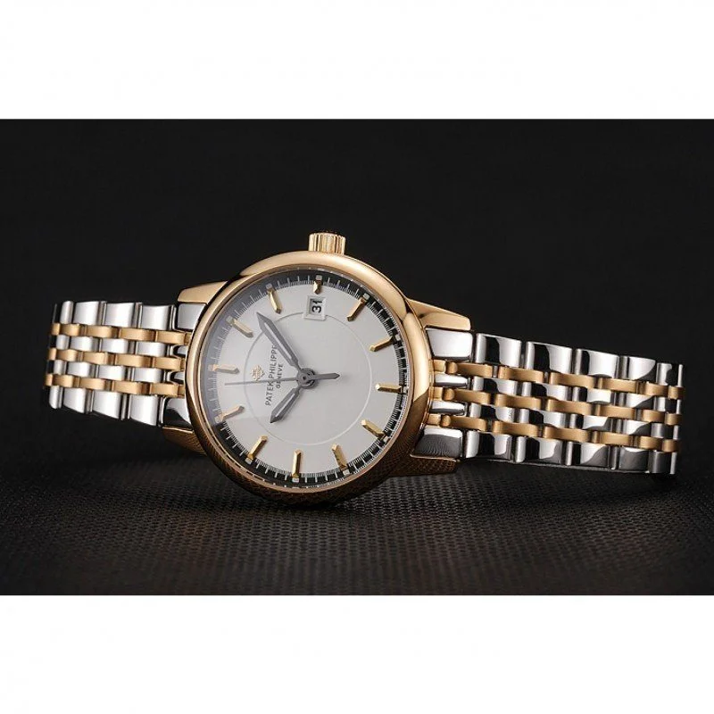 Calatrava Ladies Dial White 28 mm, Yellow Gold