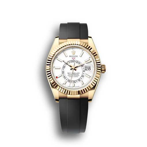 Sky-Dweller: Yellow gold, intense white dial, Oysterflex bracelet, m336238-0003