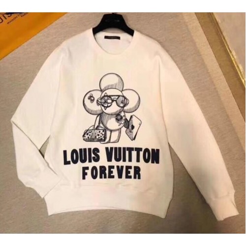 Louis Vuitton Cotton Embroidered Pattern Sweatshirt White