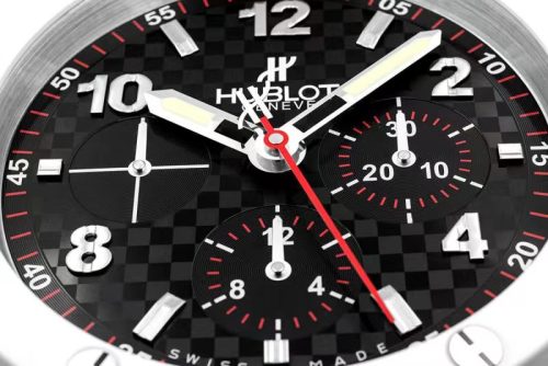 big bang wall clock carbon fibre chronograph dial white black