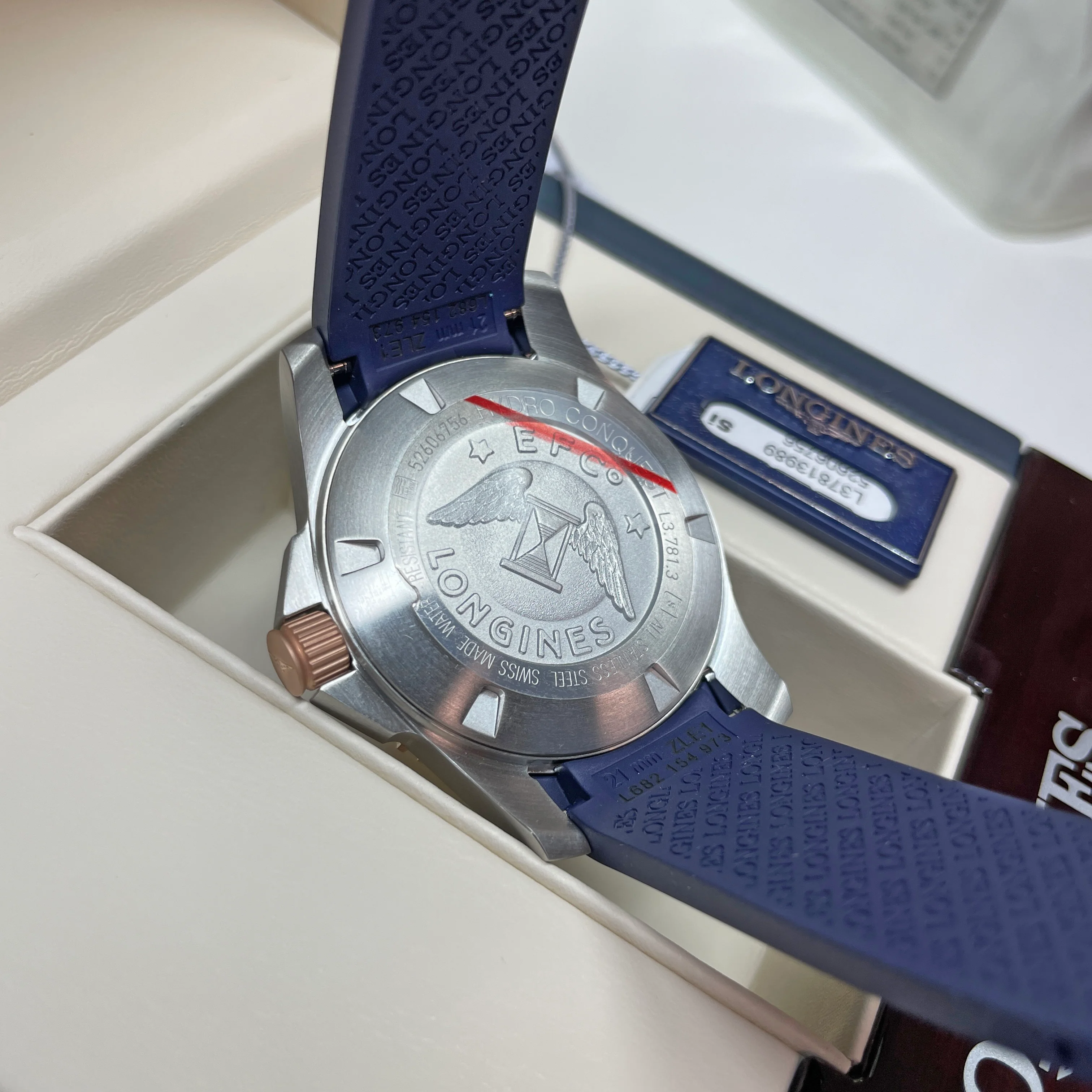 Hydroconquest 41MM Automatic Blue Ceramic Rose Gold Watch L37813989