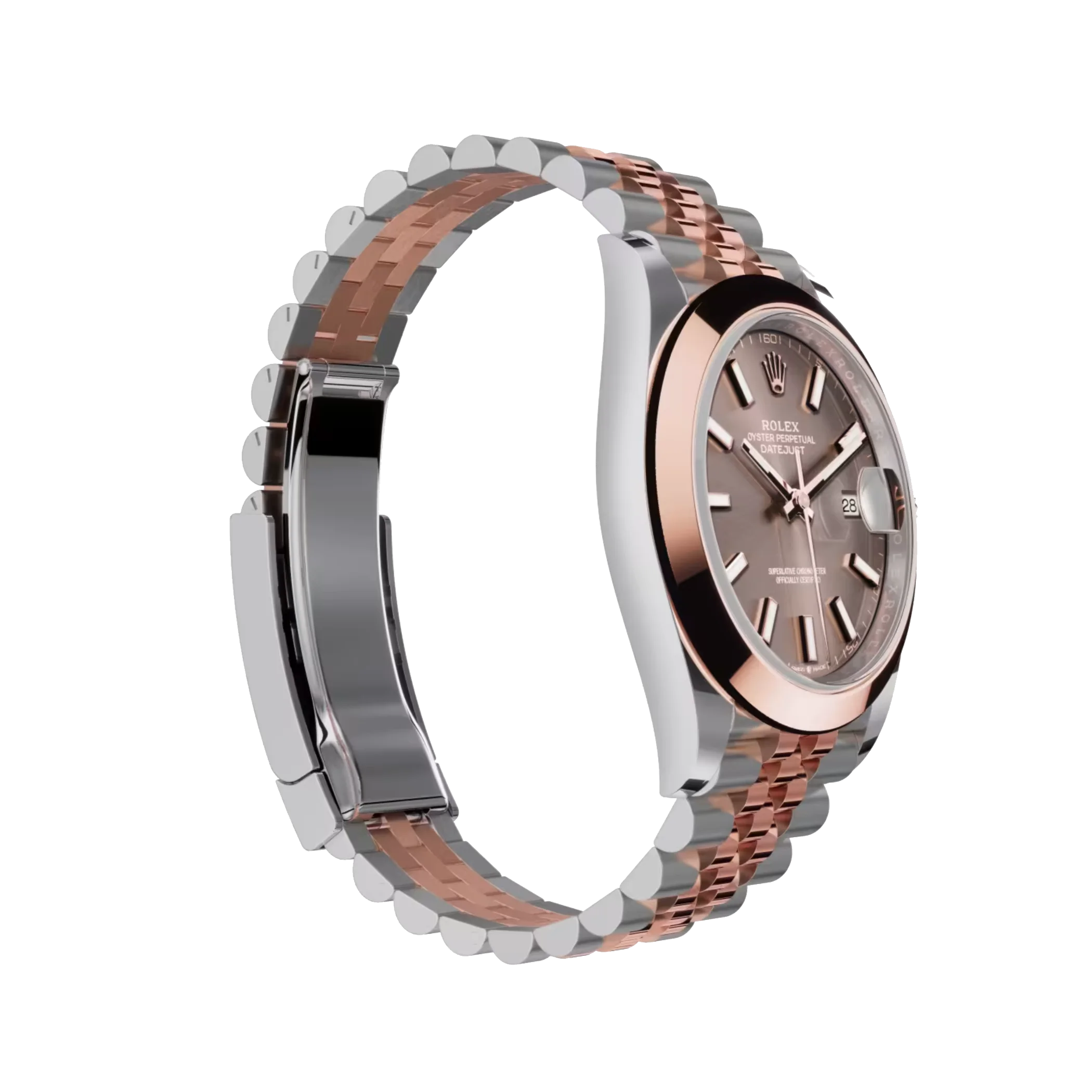 Datejust: Oystersteel and Everose gold, chocolate dial, Jubilee bracelet, m126301-0002