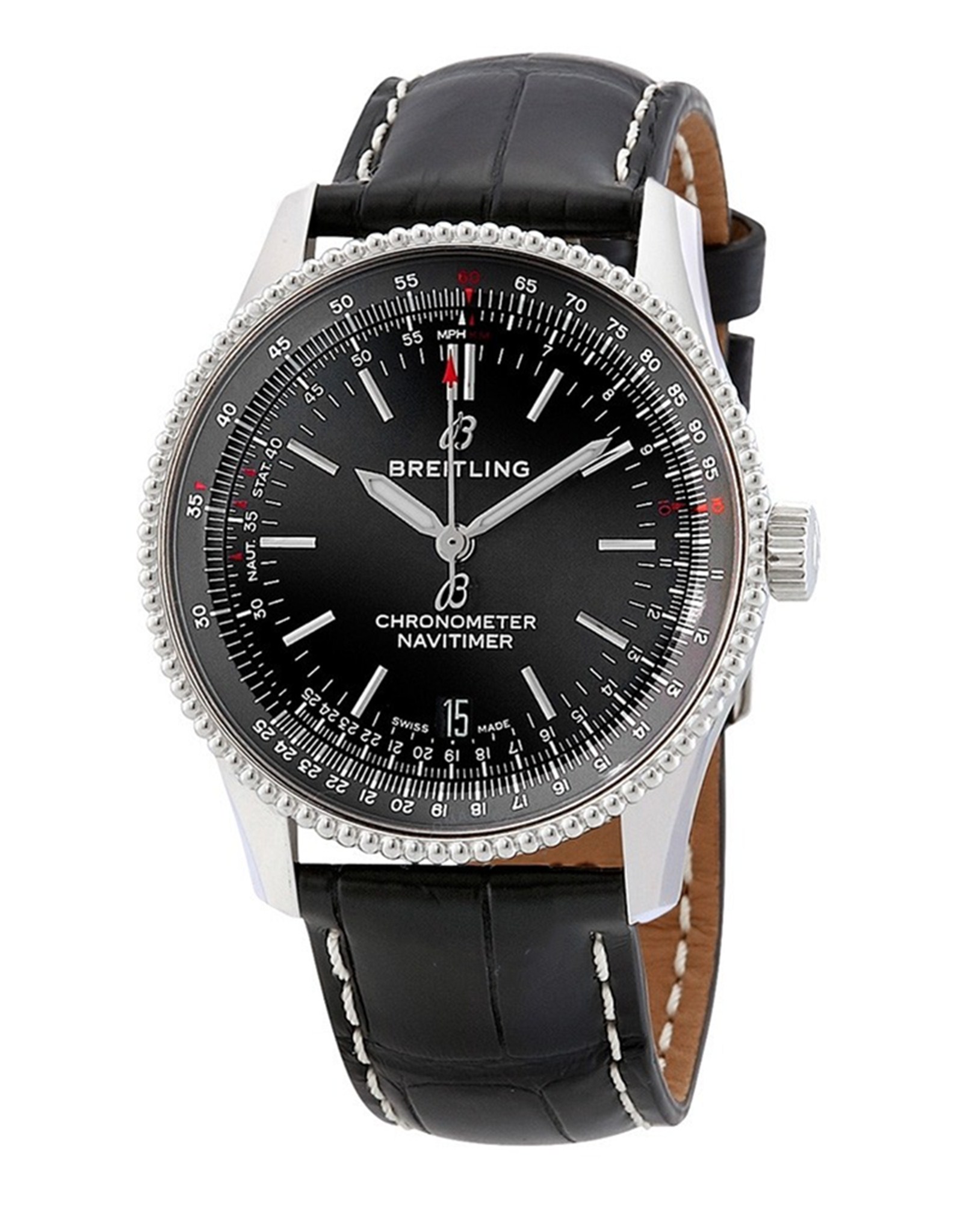 Navitimer Black Dial Alligator Leather Strap A17325241B1P1