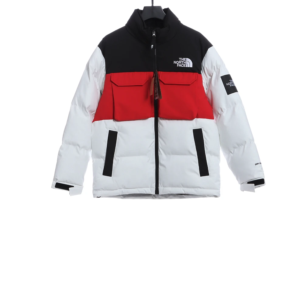 Splicing Contrasting Color Workwear Down Jacket