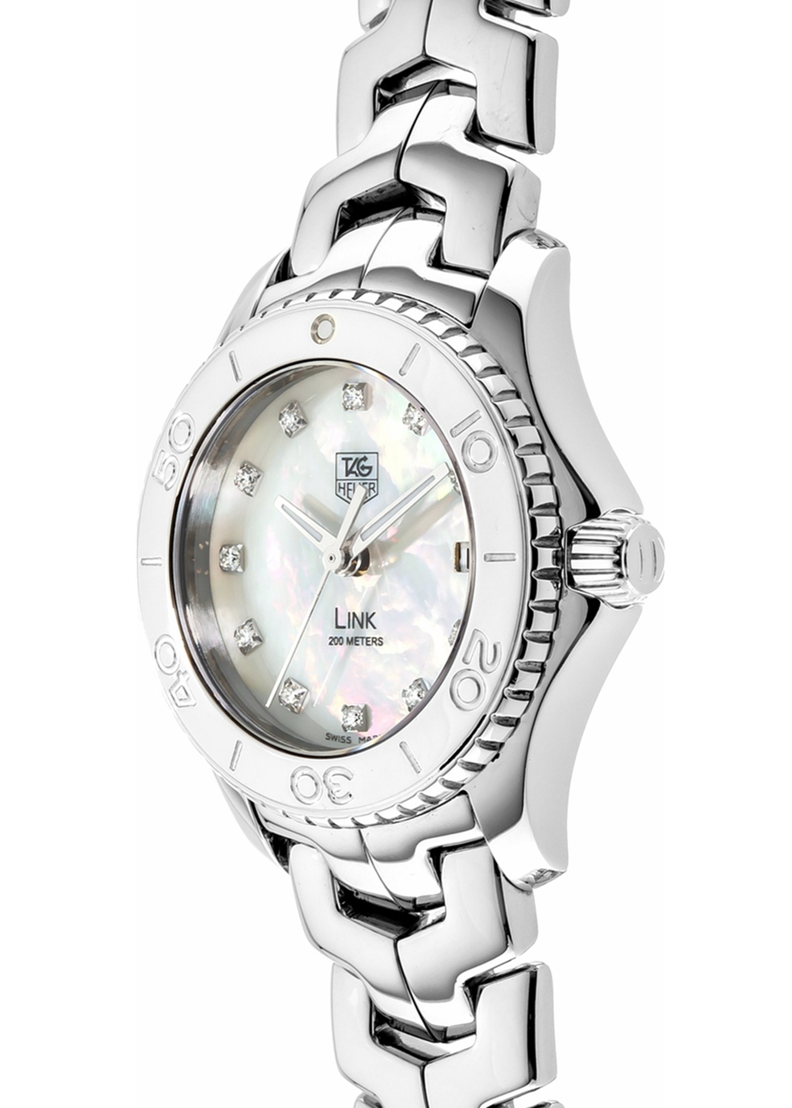 Link Mother Pearl White Dial Diamonds WJ1319.BA0572 27MM
