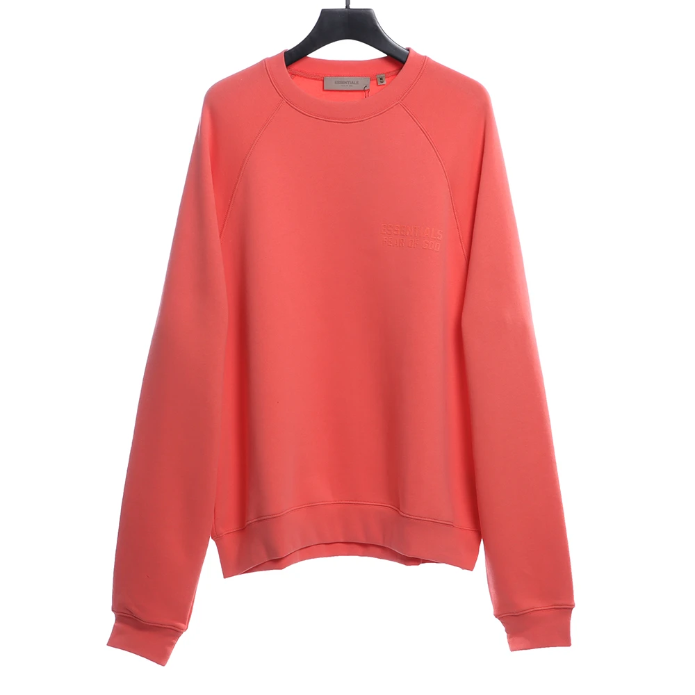 Front Flocking Small Label Round Neck Sweater