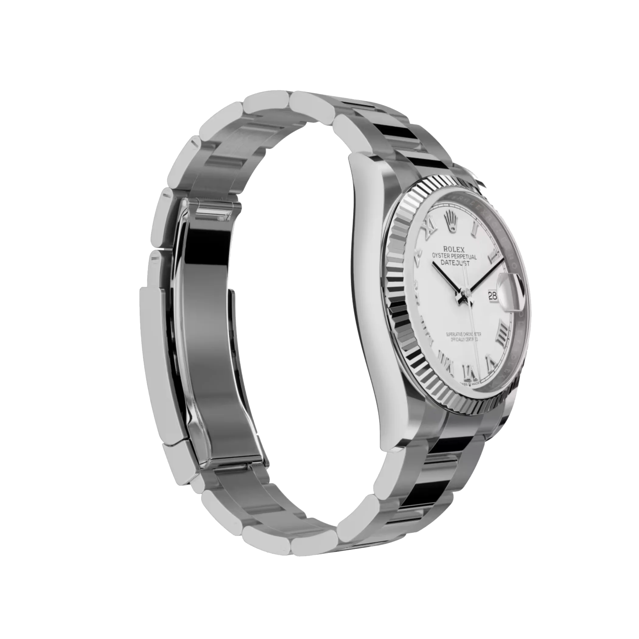 Datejust: Oystersteel and white gold, white dial, Oyster bracelet, m126234-0026