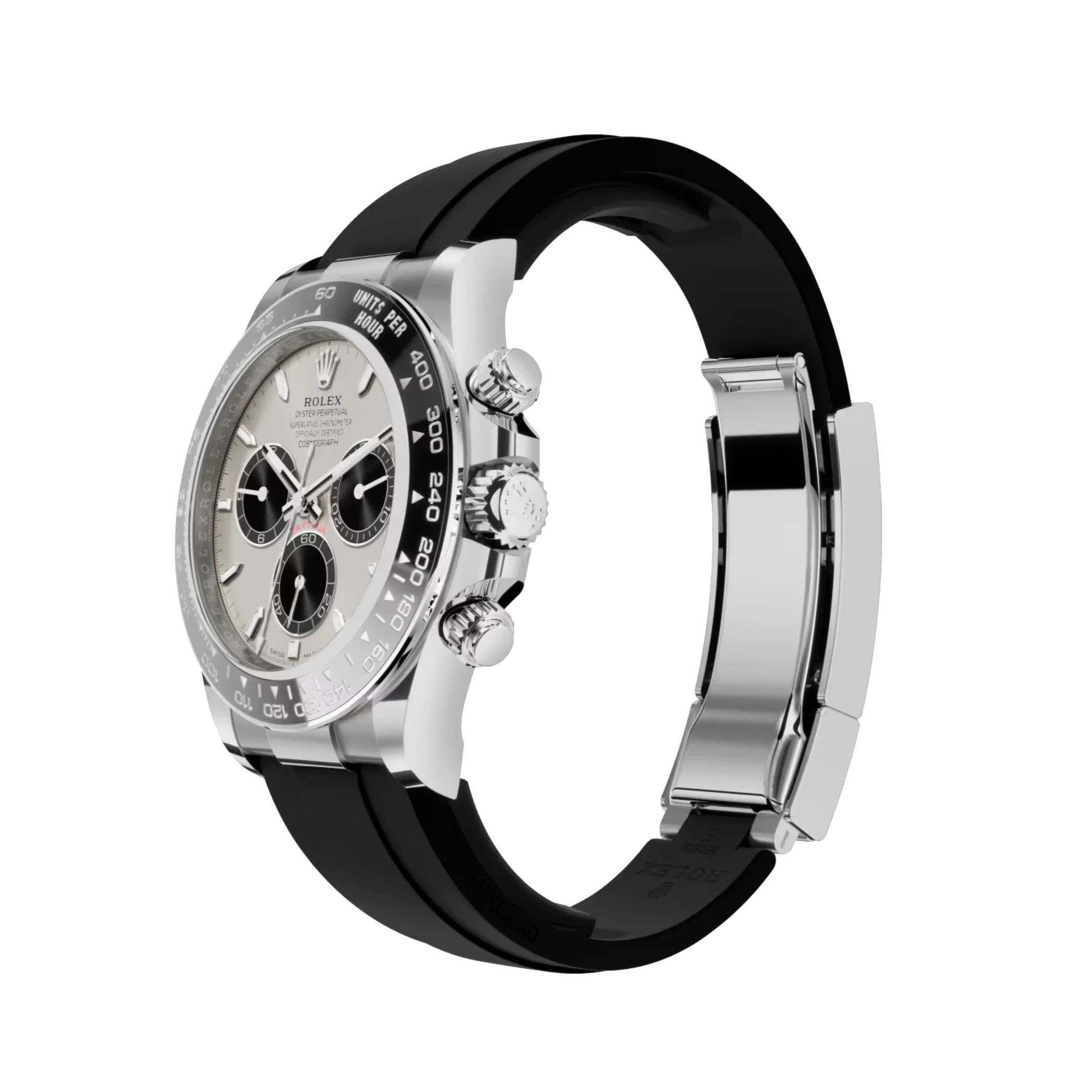 Daytona Cosmograph: Oyster, White gold, Steel and bright black dial, m126519ln-0006