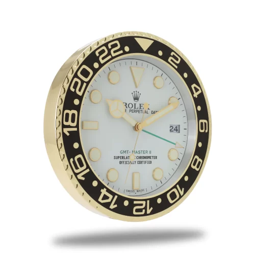 gmt master seriesgold and white wall clock