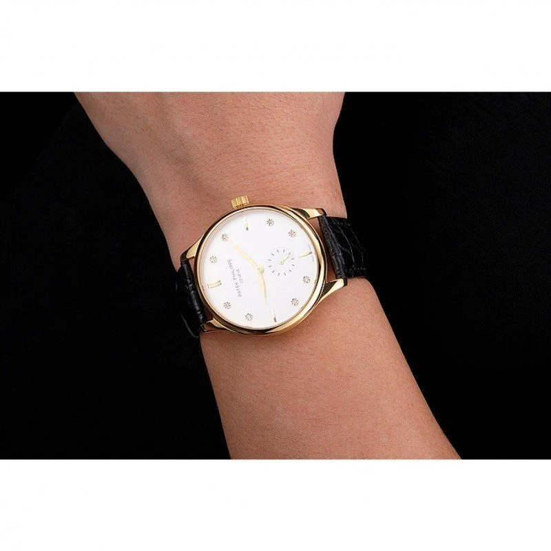 Calatrava White & Diamond Dial 39 mm, Yellow Gold Plated