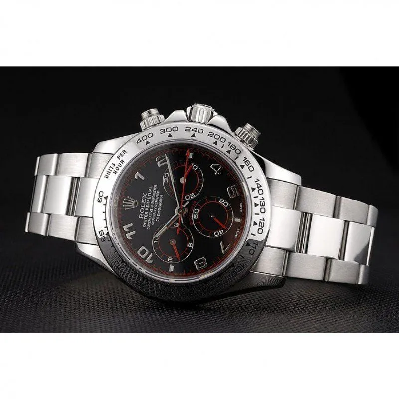 Swiss Daytona Stainless Steel Bracelet Black Dial 80296