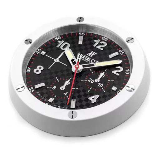 big bang wall clock carbon fibre chronograph dial white black
